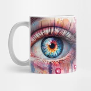 Psychedelic looking abstract illustration of an eye Mug